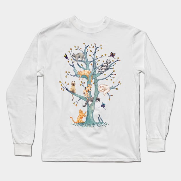 The tree of cat life Long Sleeve T-Shirt by Timone